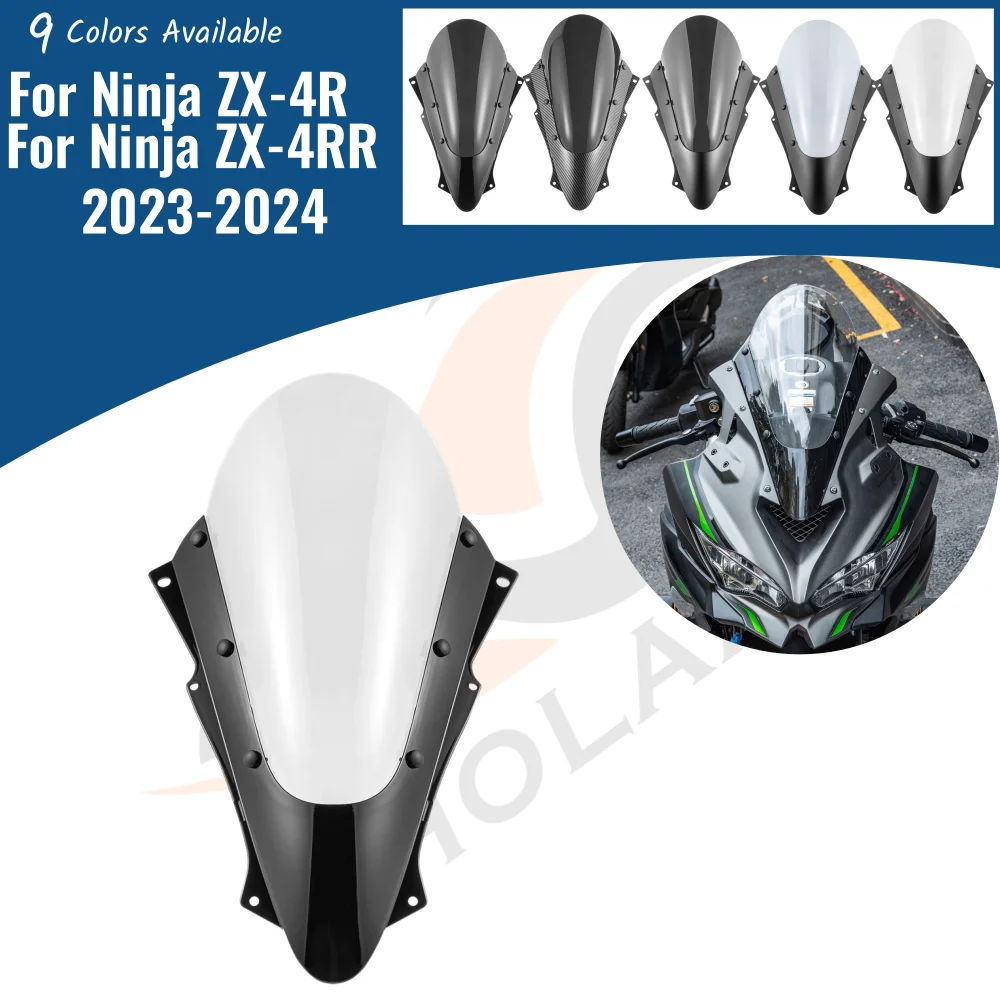 Motorcycle Front Screen Wind Shield For Kawasaki Ninja ZX-4R ZX-4RR 2023 2024 ZX4R ZX4RR Windshield Windscreen Air Deflector