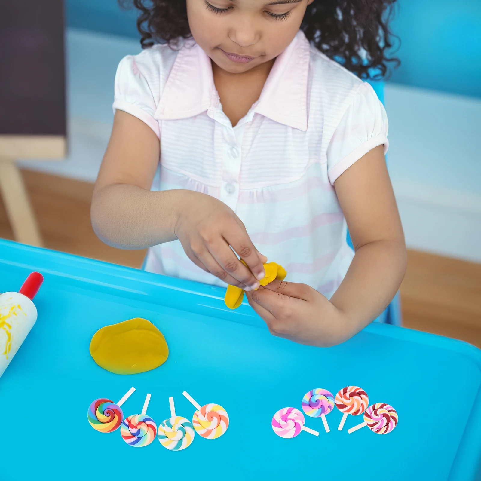 

9Pcs Mini Fake Lollipop Simulation Colorful Candy Decoration Party Photo Prop Decorative Lollipop Ornament Scene Decoration