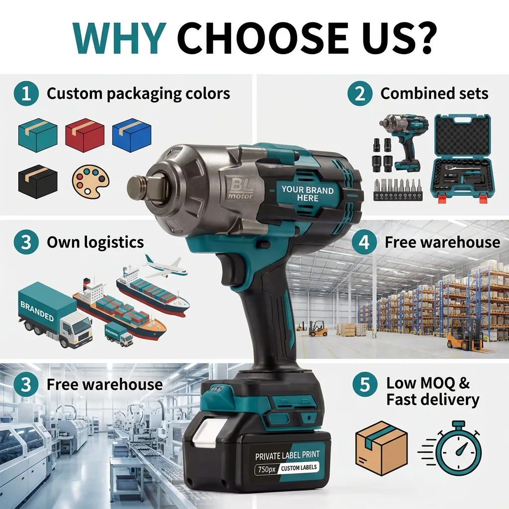 1/2 Inch Square Drive Lithium Battery Electric Impact Wrench for Car Truck Tire Changing