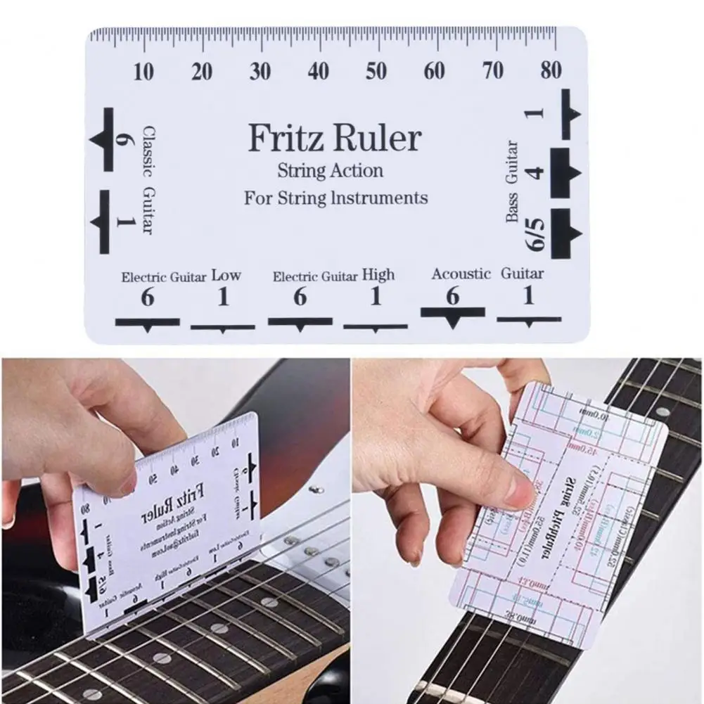 Bass Guitar Neck Ruler Accurate Portable PVC String Action Ruler Gauge for Fritz Guitar