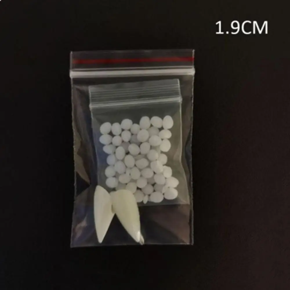 

1 Pair Decoration Prop Resin Resin Fangs Simulated Adhesive Dentures Environmentally with Solid Glue Fake Teeth DIY