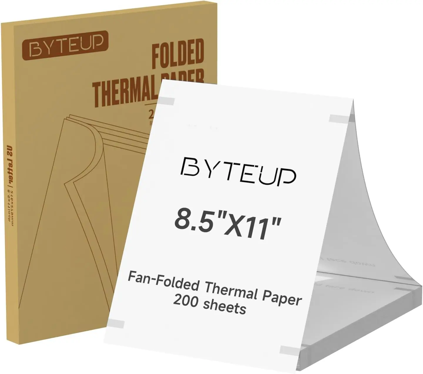 

Thermal Printer Paper 8.5x11 Inch, Fan-Fold Direct Thermal, 200 Sheets Continuous Perforated for Portable Printers