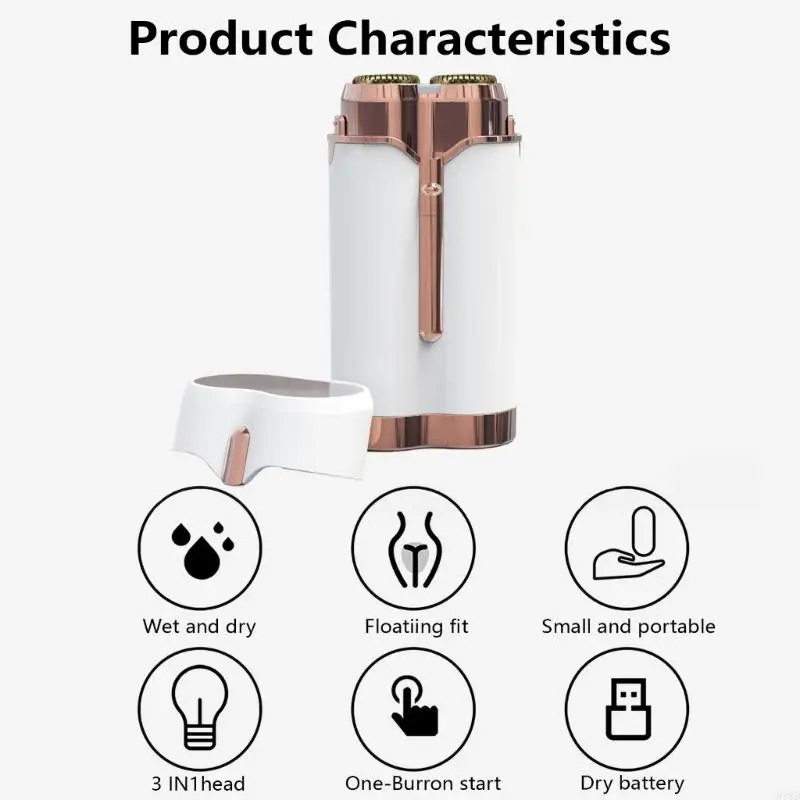 918d Người phụ nữ đôi đầu nhỏ Máy cạo lông mặt tóc không đau