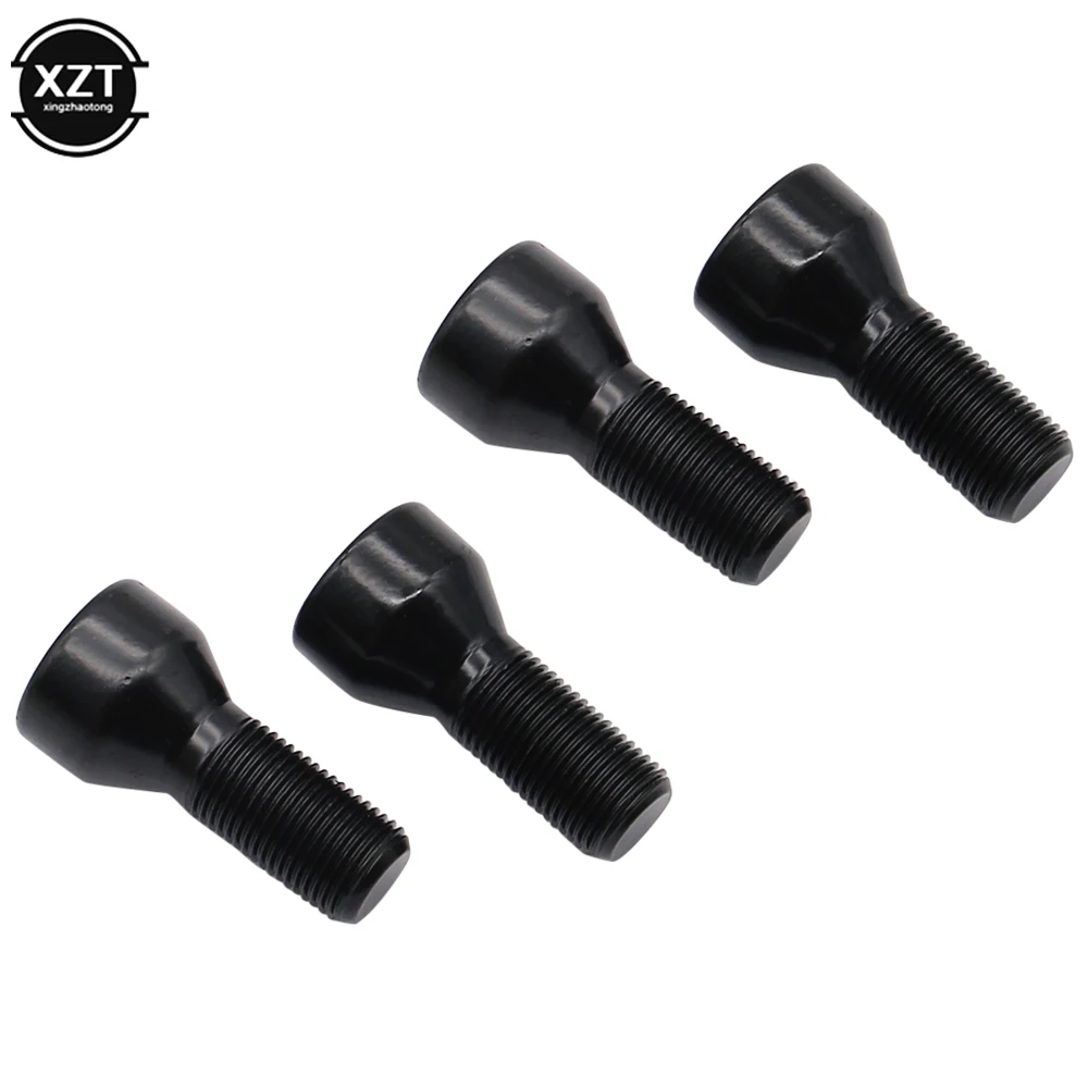 4pcs/set M14 x 1.25 Wheel Lock Bolt Lug Nut Black + Key for BMW Mini R50 R52 R53 Auto Parts