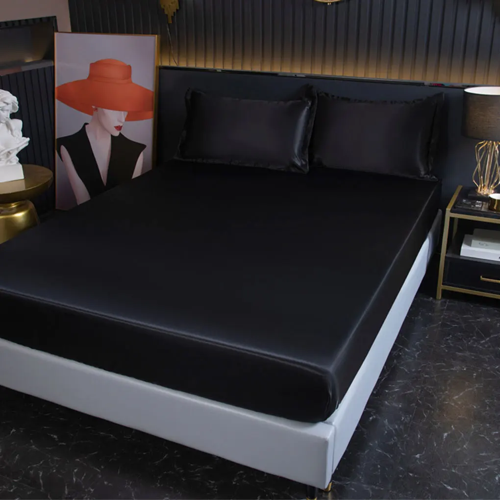편안한 단색 새틴 시트 통기성 세탁기 사용 가능 대부분의 매트리스에 적합 우아한 옥 보호