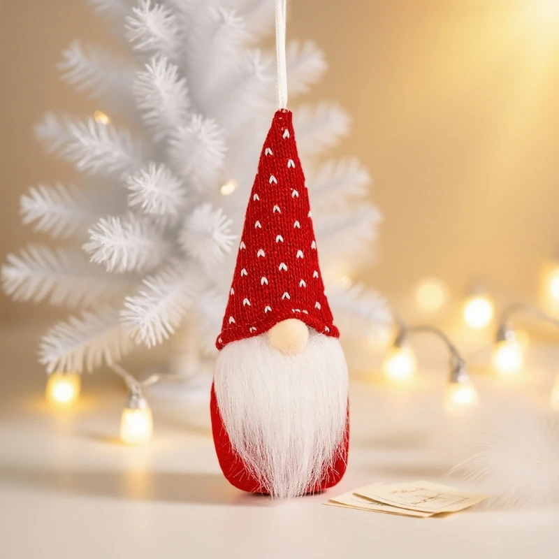Unique No Face Santa Knitted Ornament Portable Fabric Christmas Decors For Modern Space
