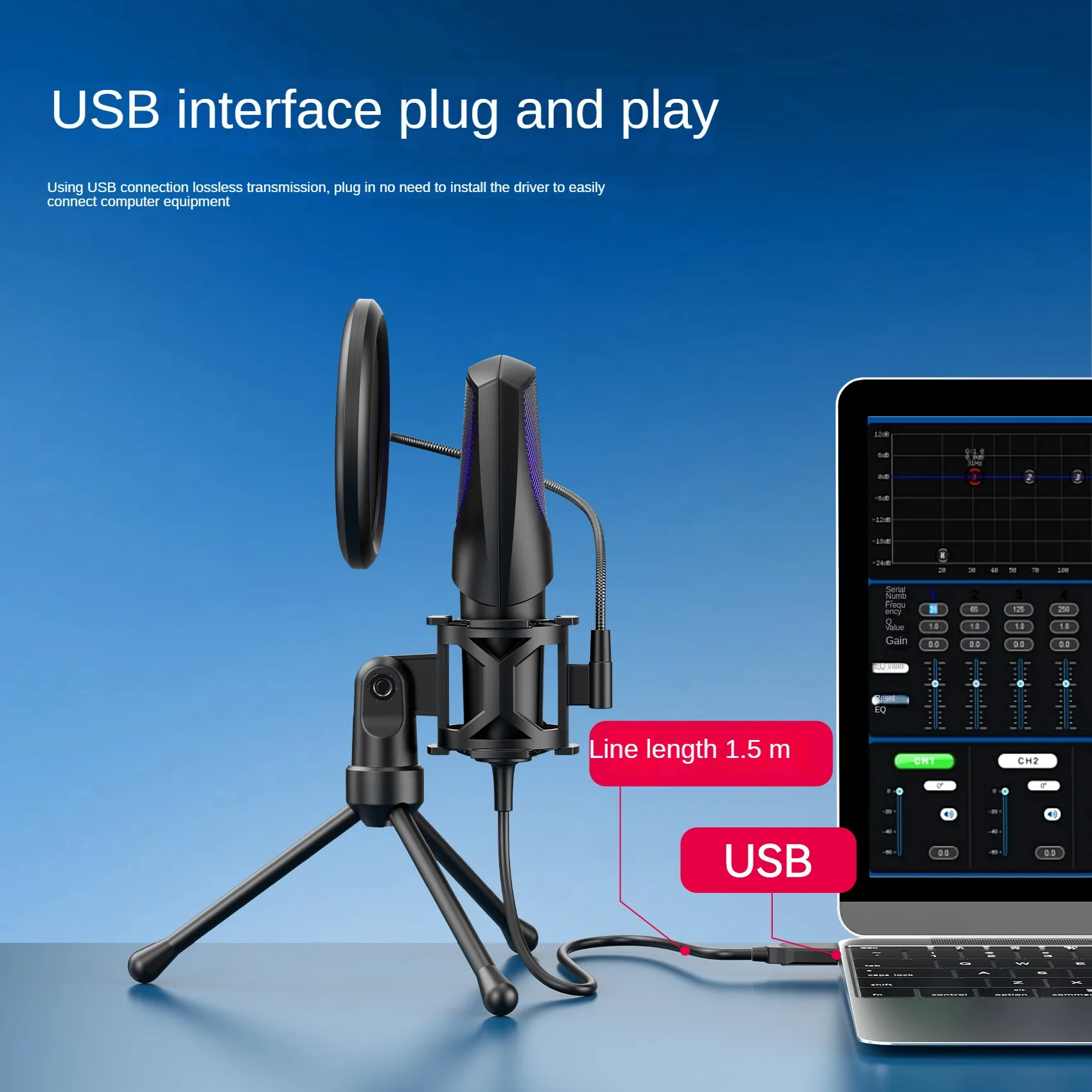

Новый конденсаторный микрофон, настольный USB-подсветка с вертикальной RGB-подсветкой, прямая трансляция караоке, игровой микрофон, микрофон для видеоконференций