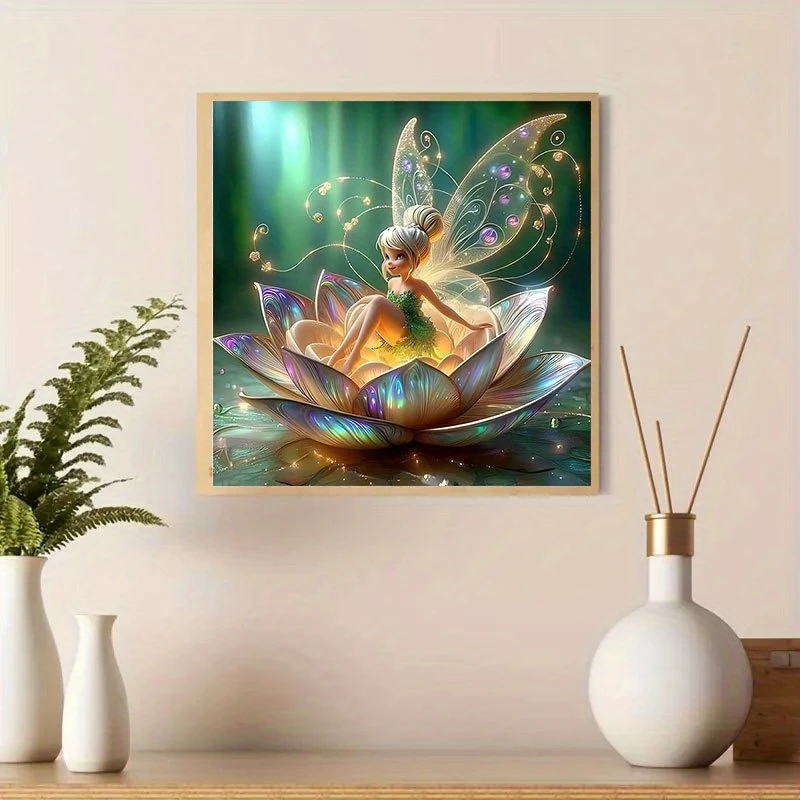 Diamond Painting Set, Fairy Elf Pattern, Round Diamond Full Diamond Art, Multiple Specifications to Choose From, Frameless