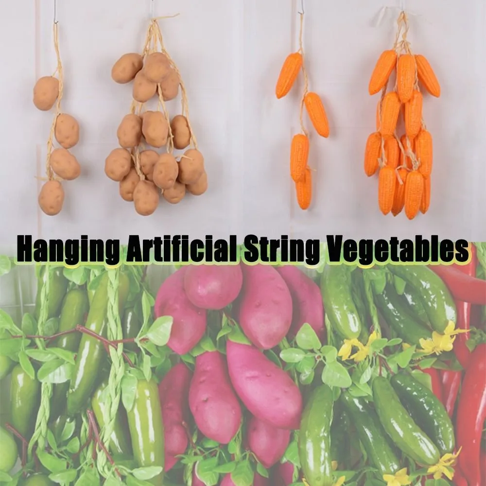 

Colorful Simulation Foam Vegetables Hanging Artificial Fake Foods String Fake Corn Simulation Chili Kitchen Decoration