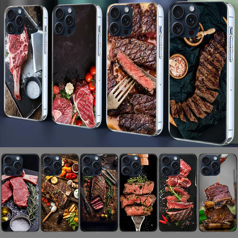 Tomahawk Steak Perfect Barbecue Clear Case For Apple iPhone 12 13 Mini TPU 11 14+ 15 16 Pro Max Capa Plus XR X XS Max Phone Cove