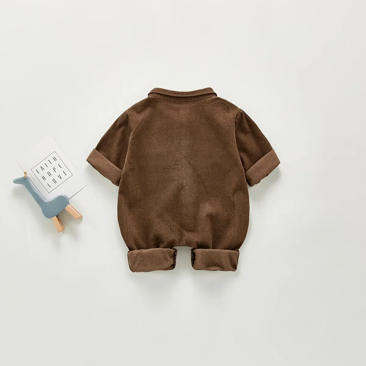 HoneyCherry Autumn Boy Treasure Baby Romper Frock Romper Casual One-Piece Suit Corduroy Romper Baby Boy Clothes