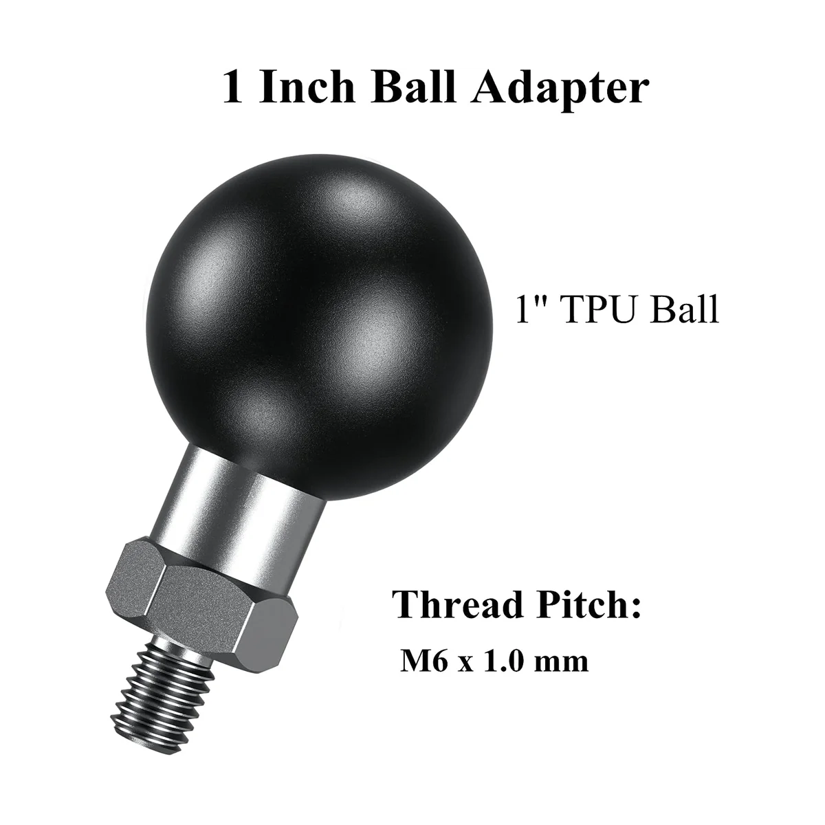 1 Inch Bal Adapter Met M6 X 1.0 Draad Post Compatibel Voor B Maat 1 Inch Bal Dubbele Socket