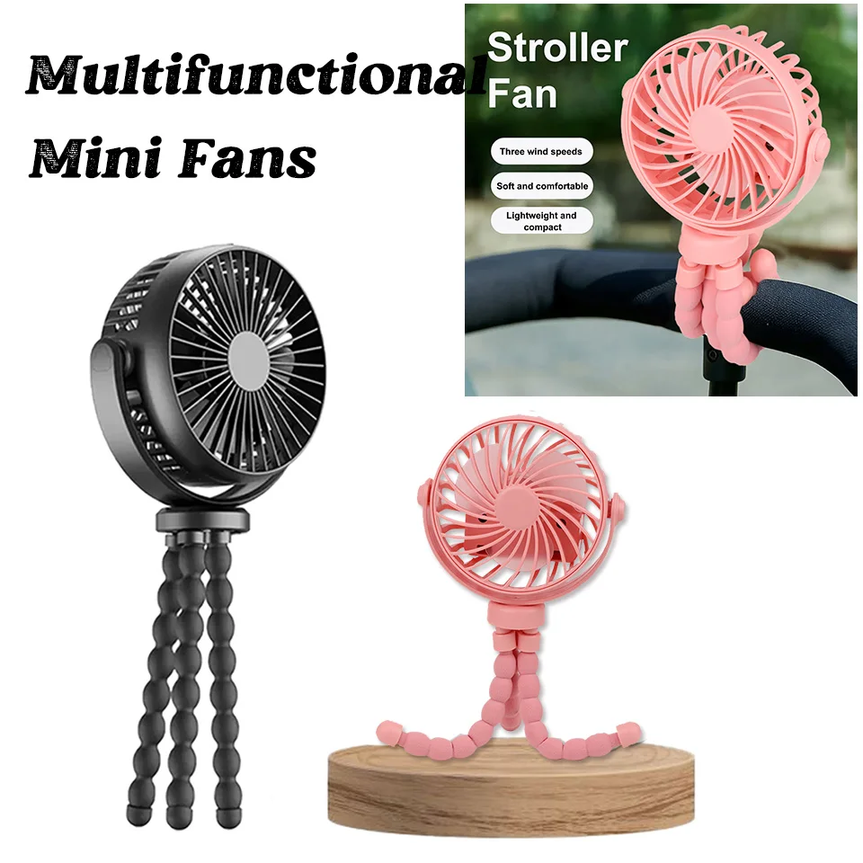 

Mini Fans Portable Rechargeable Personal Car Seat Baby Fan with Tripod LED Display Foldable Desk Fan Water Spray Handheld Fan