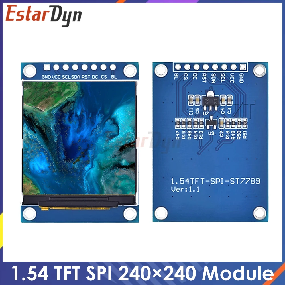 

1.54 Inch 1.54" Full Color TFT Display Module HD IPS LCD LED Screen 240x240 SPI Interface ST7789 For Arduino