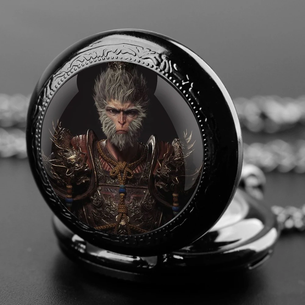 Black Myth: WuKong Vintage Quartz Pocket Chain Watch Necklace Watches For Men Women Unique Gifts Mens Birthday Gifts for Boys