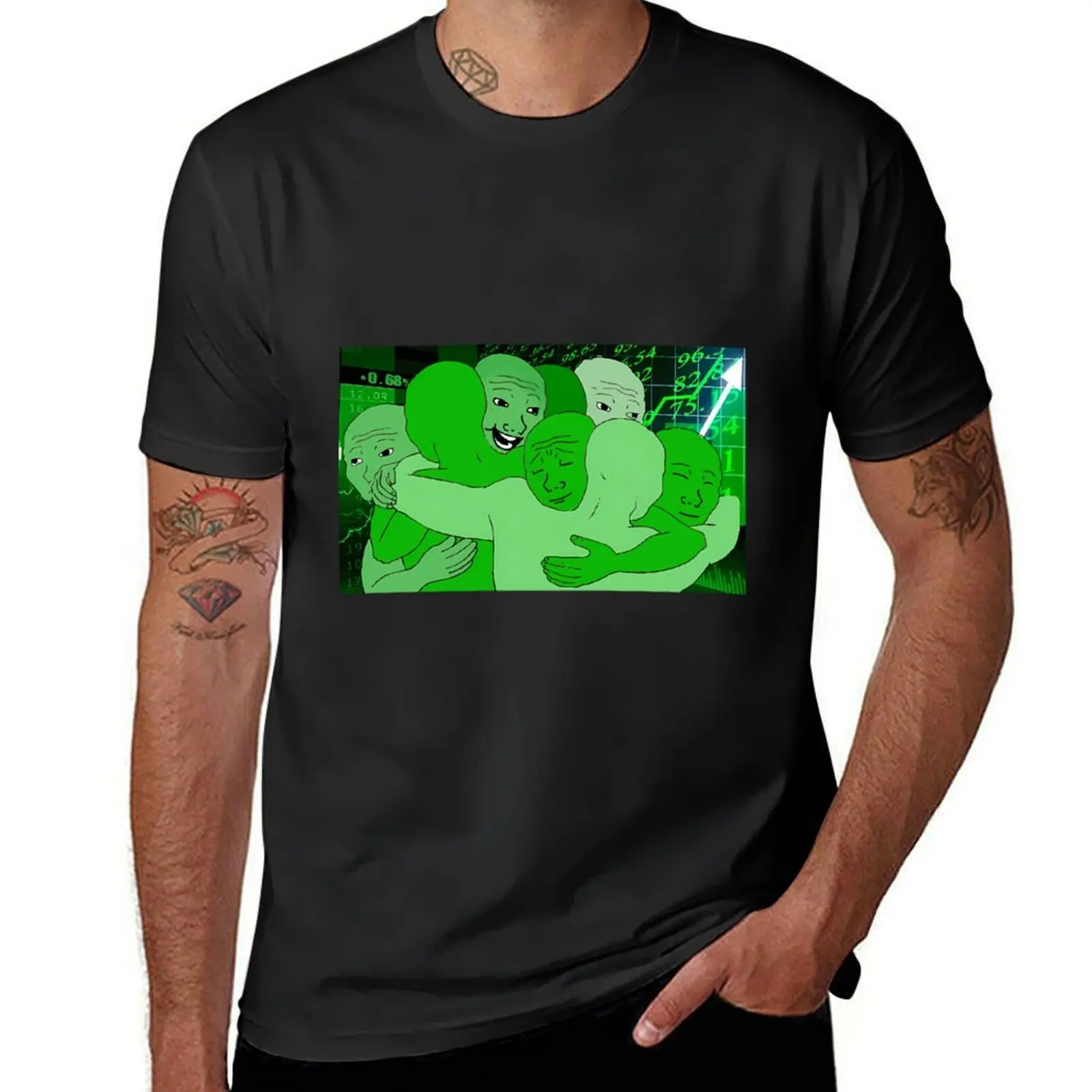 Green Wojak Gains T-Shirt tops cute clothes mens graphic t-shirts pack