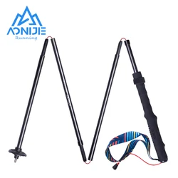 2pcs AONIJIE E4204 Lightweight Folding Trekking Poles Carbon Fiber Walking Stick Drawstring Fixed For Hiking Mountaineering