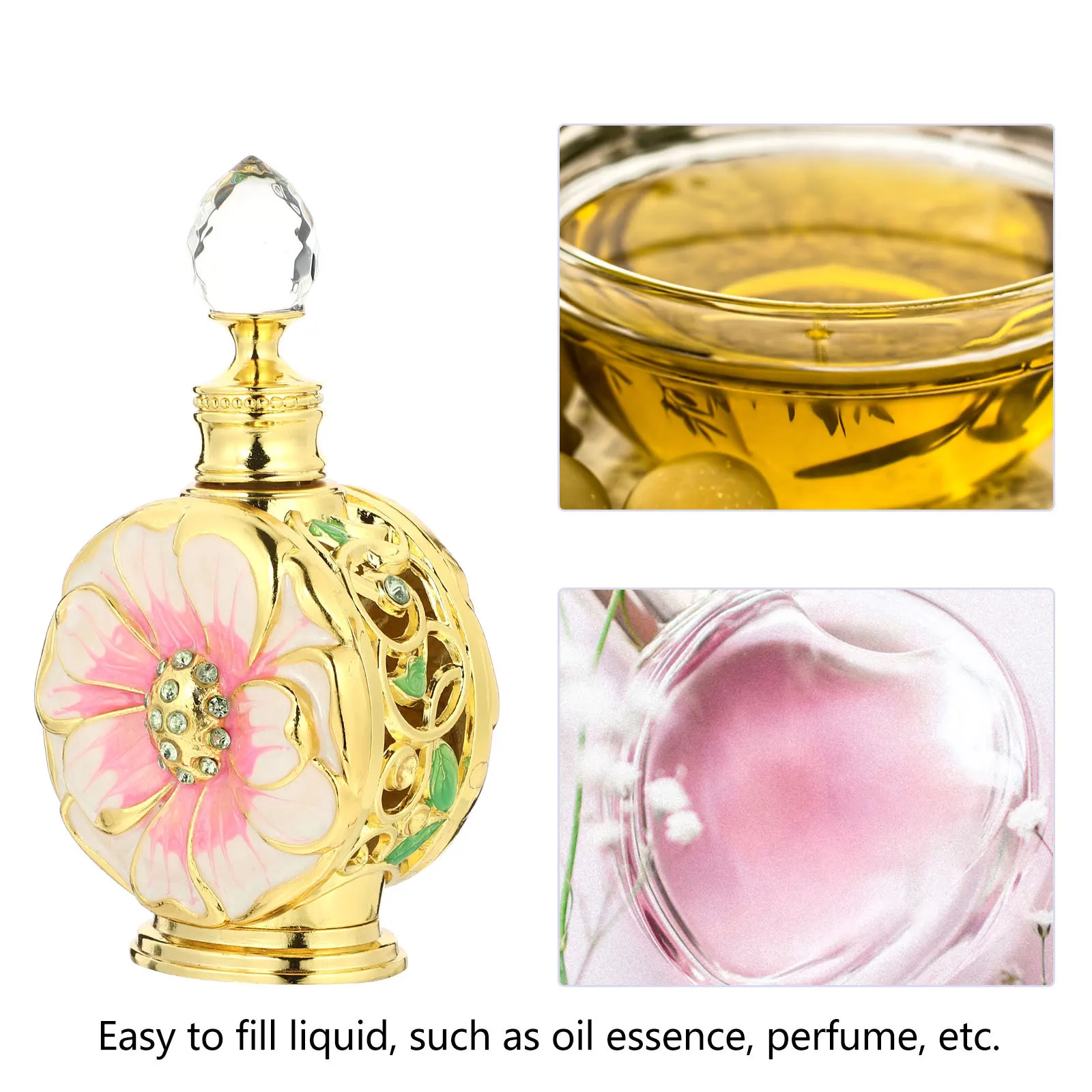 Bottiglia vuota durevole per dispenser di bottiglie di stoccaggio da viaggio con contenitore essenziale a tenuta stagna per profumo in vetro creativo chic da 12 ml