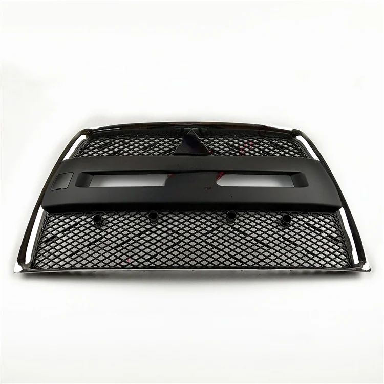 For Mitsubishi Lancer & Sportback EVO10 Bumper Radiator Grille Black Chrome Border 2008-2010