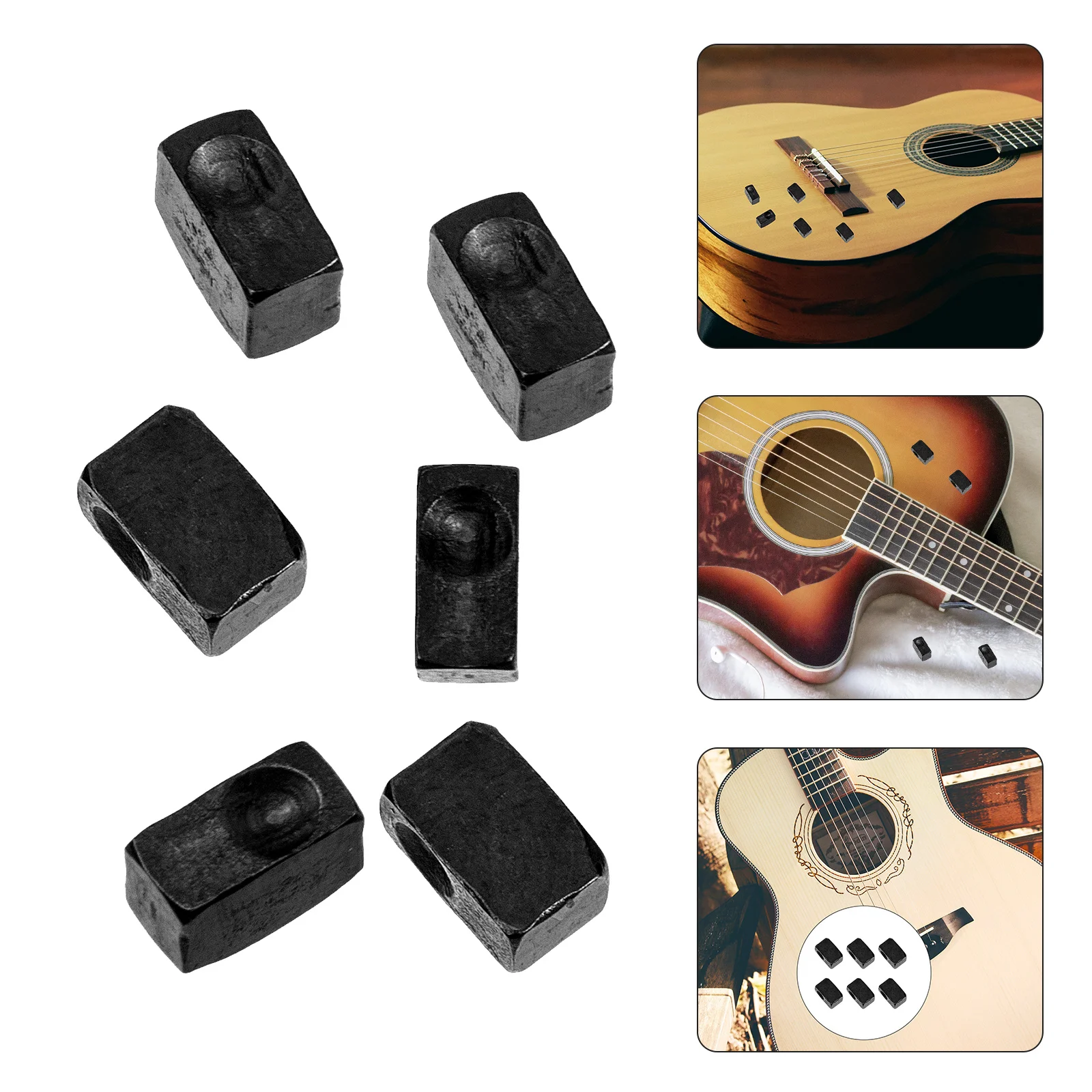 

6 Pcs Bridge String Pressing Square Metal Insert Block Blocks for Saddle Guitar Tremolo Electric Double Rocker