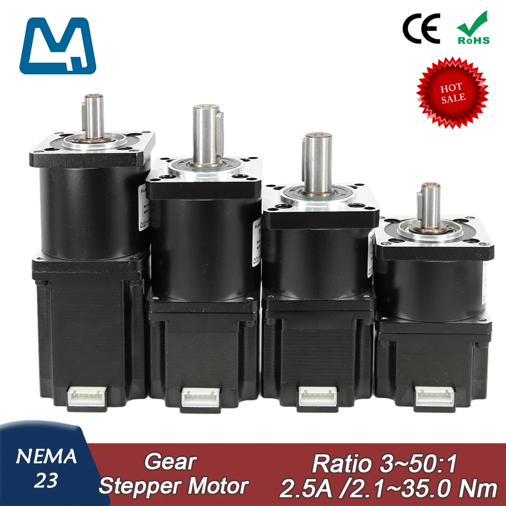 57 Moteur pas à pas 54mm Longueur du corps 3.5A 1.1Nm Nema23 Réducteur planétaire Ratio 10:1