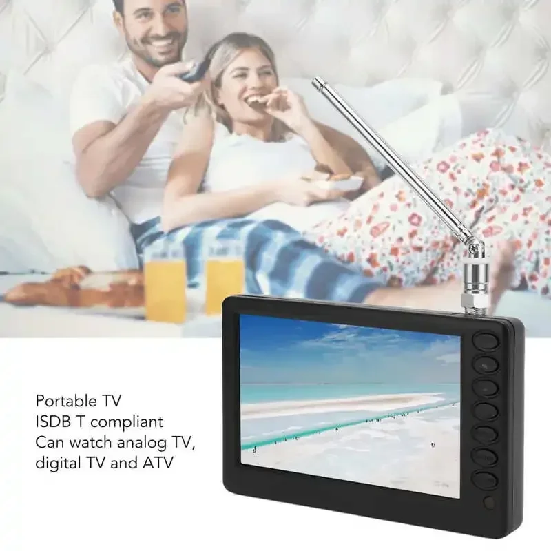 Mini televisión digital portátil con wifi, 110-220V, 5 pulgadas, compatible con ISDB, recargable, 1080p