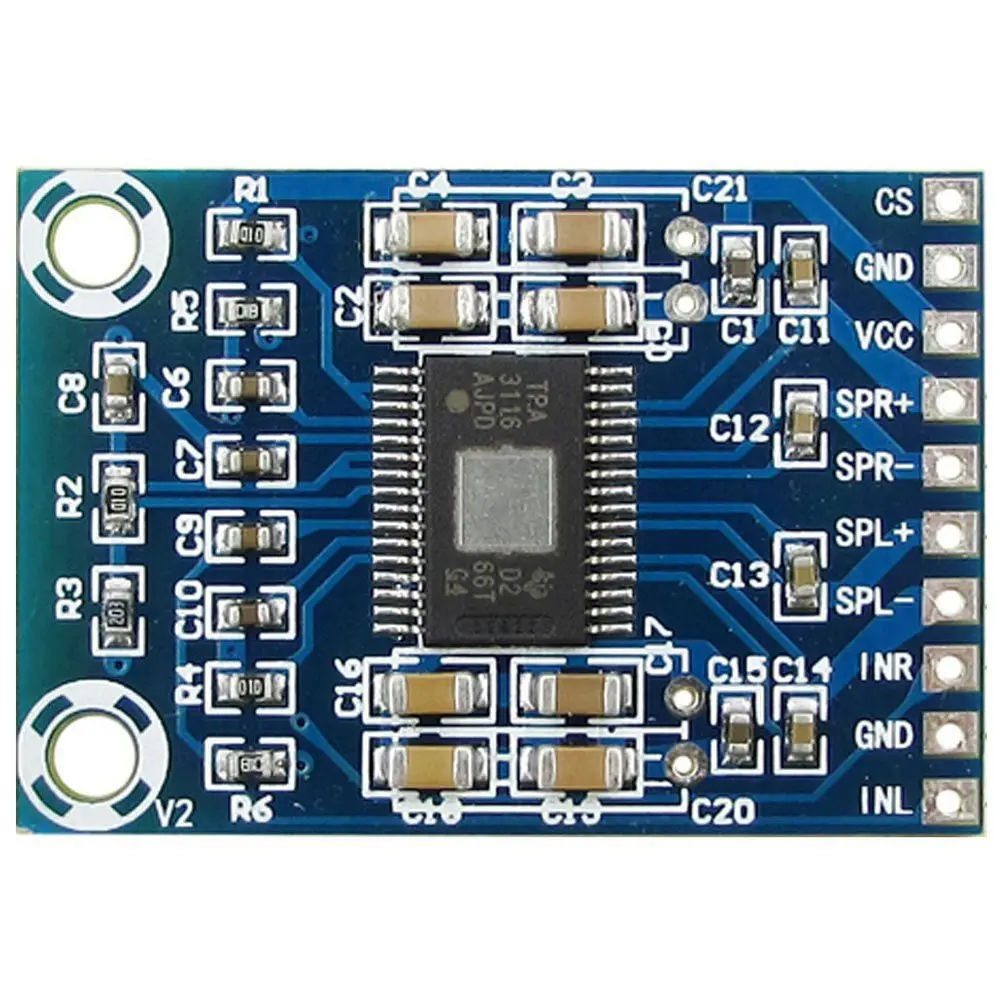 TPA3116D2 Mini Digital Power Audio Stereo Amplifier Board, Dual Channel 50W Class D DC 12-24V Ampli AMP Amplify Module