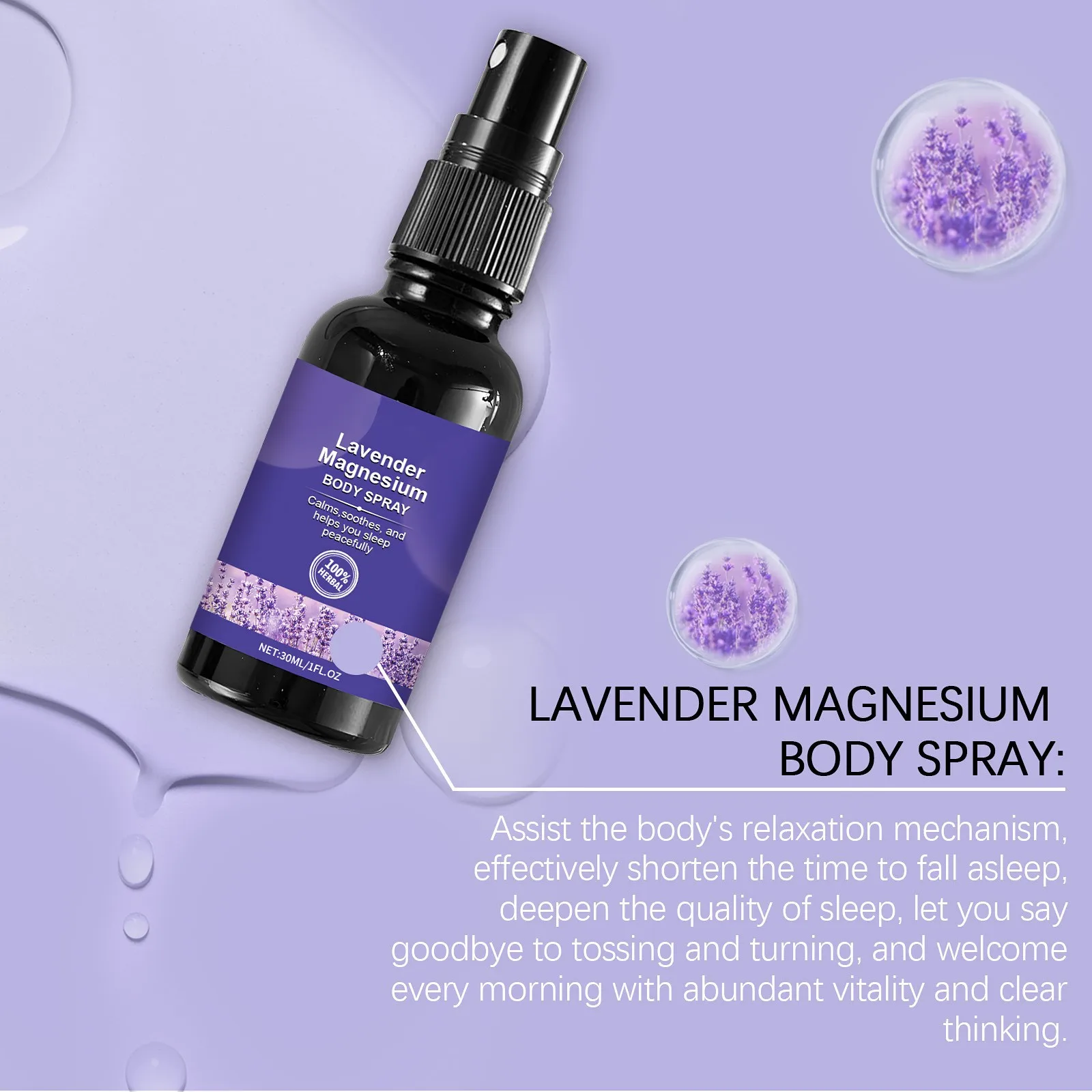 Lavender Sleep Spray 30ml Aromatherapy Sleep Lavender Vanilla Pillow Mist Sleep Pillow Spray For Room Deep Sleep Spra