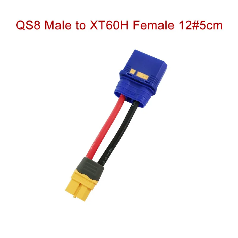 QS8-S Anti-ignition Male Connector to XT90 XT60 TRX EC5 Plug Adapter Cable for Plant Protection Machine Lithium Battery