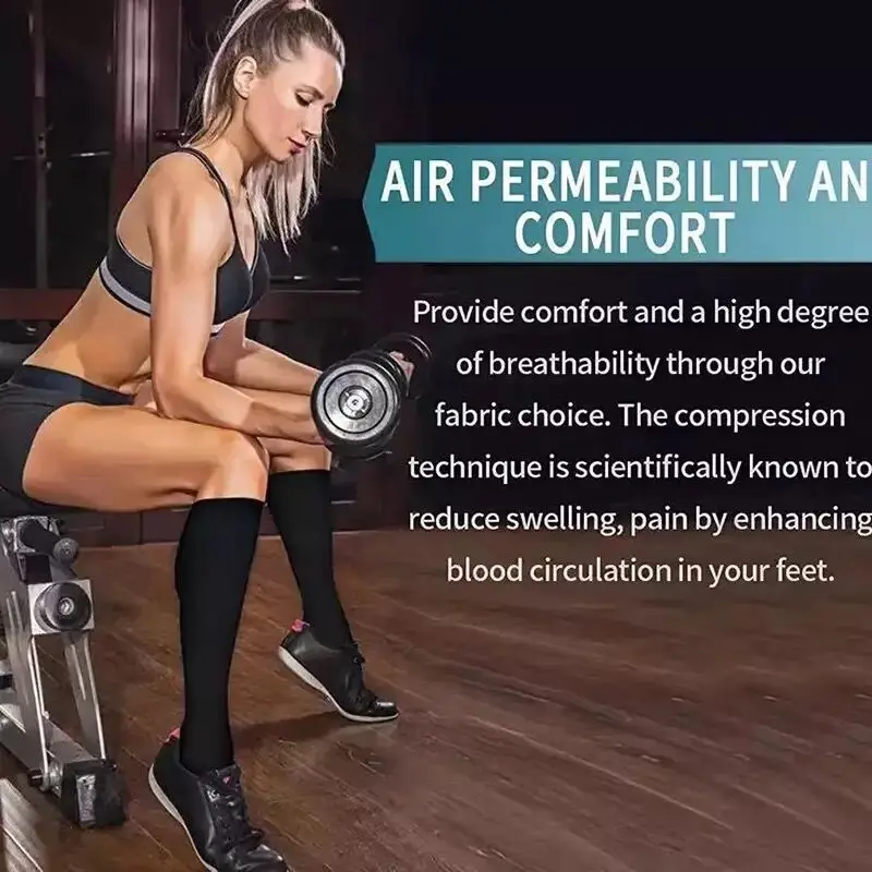 Compression Socks Blood Circulation Sports Socks Slimming Burn Fat Crossfit Solid Color Medical Compression Socks For Athelete