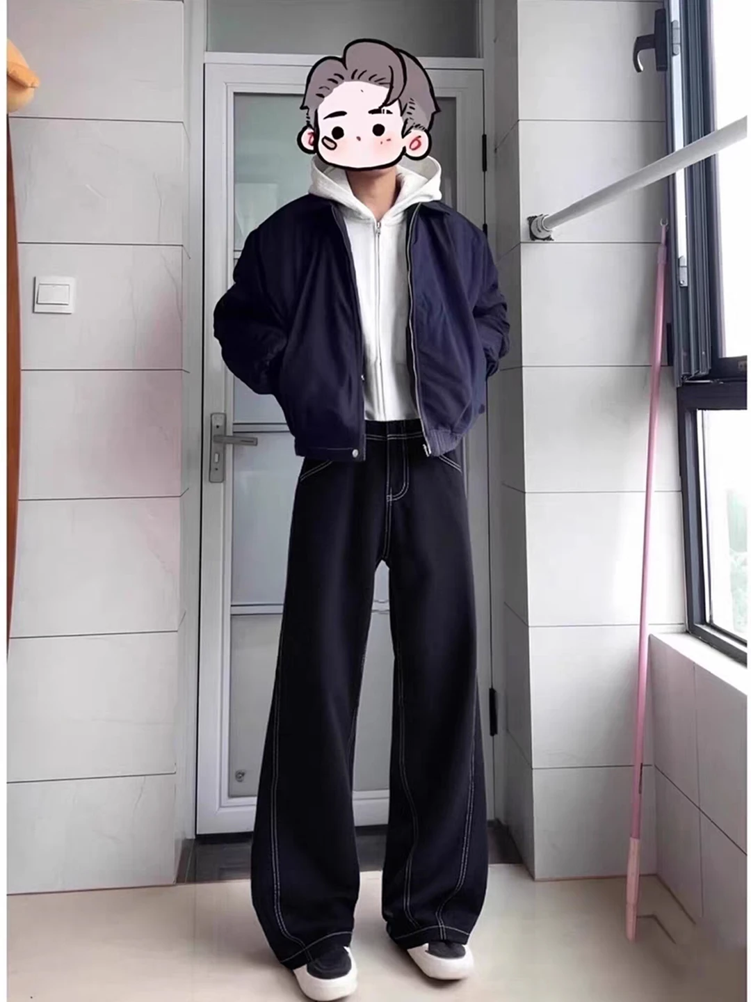 

Мужские джинсы Bla Original Denim с широкими штанинами, американского стиля, с яркой строчкой, свободного кроя, прямые, с эффектом микро-флэта.