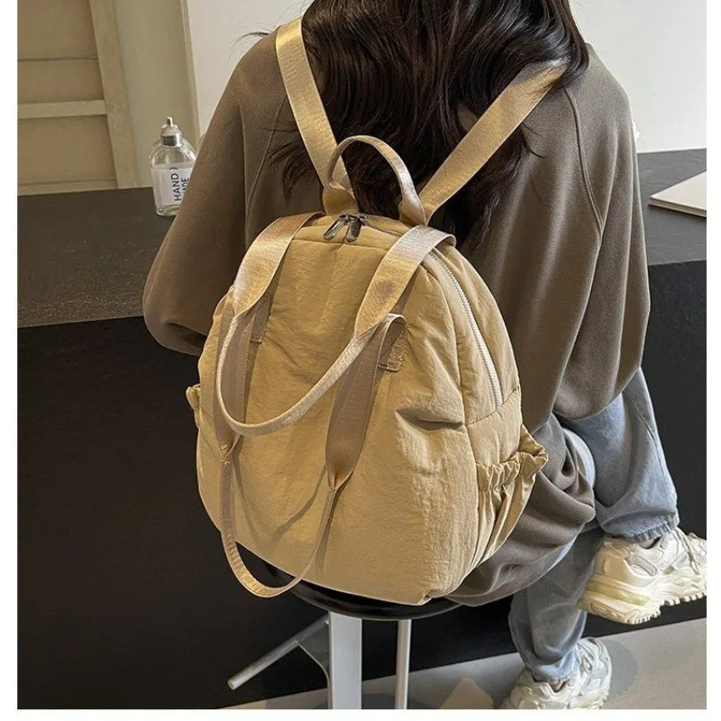 

Youda New Nylon Fabric Backpack Bag For Unisex Fashion Simple Pure Color Handbag Large Casual Capacity Shopper Tote Bags