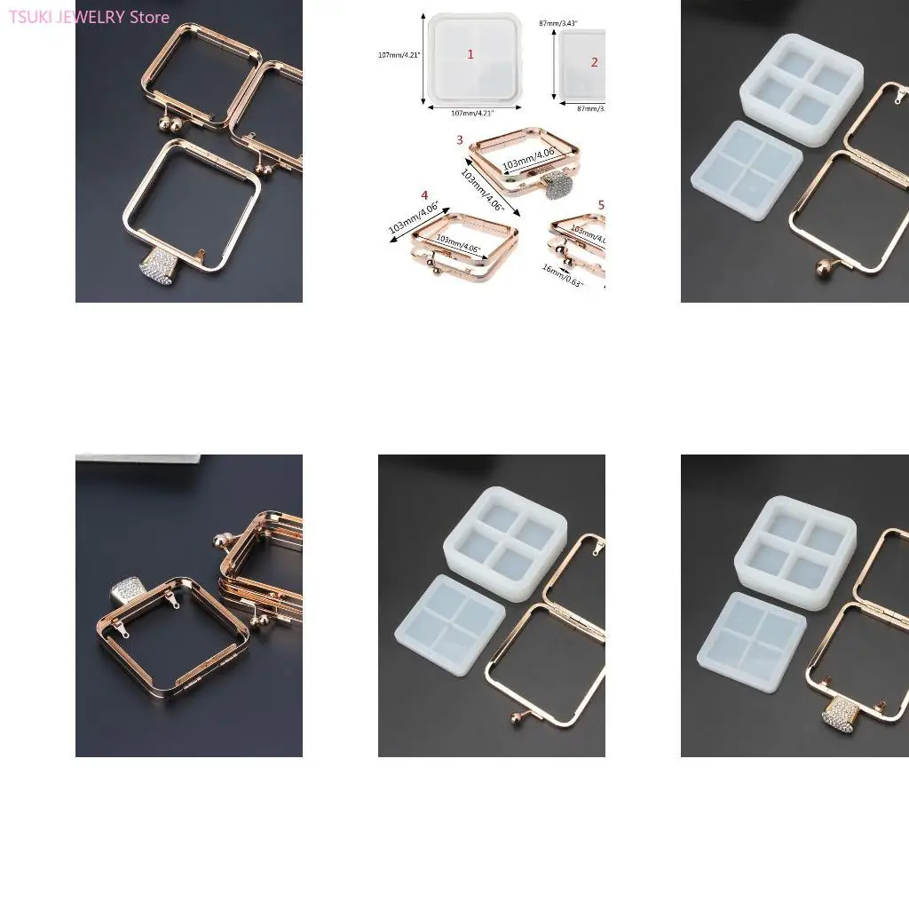 

62KE DIY Clear Dynamic Liquid Square Bag Silicone Mold Resin Casting Craft