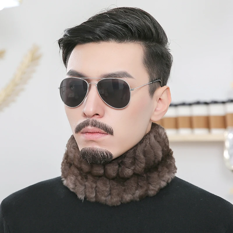 유럽 ​​추운 겨울 진짜 렉스 토끼 모피 Headbads 모피 Neckwarmer 남성과 여성 모피 반지