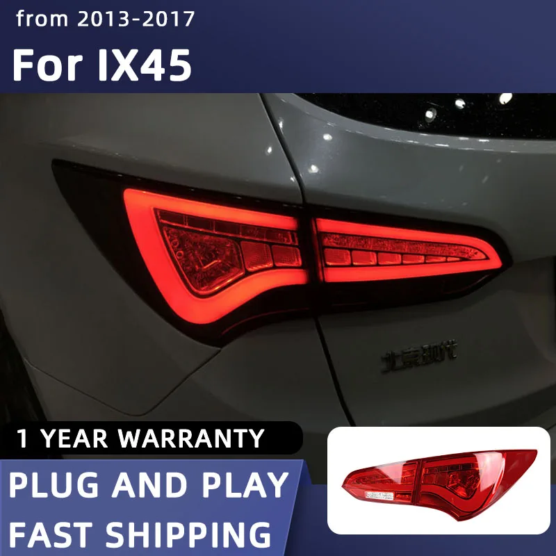 Car Styling Taillights for Hyundai IX45 LED Tail Light 2013-2017 IX45 Tail Lamp DRL Rear Turn Signal Automotive Accessories