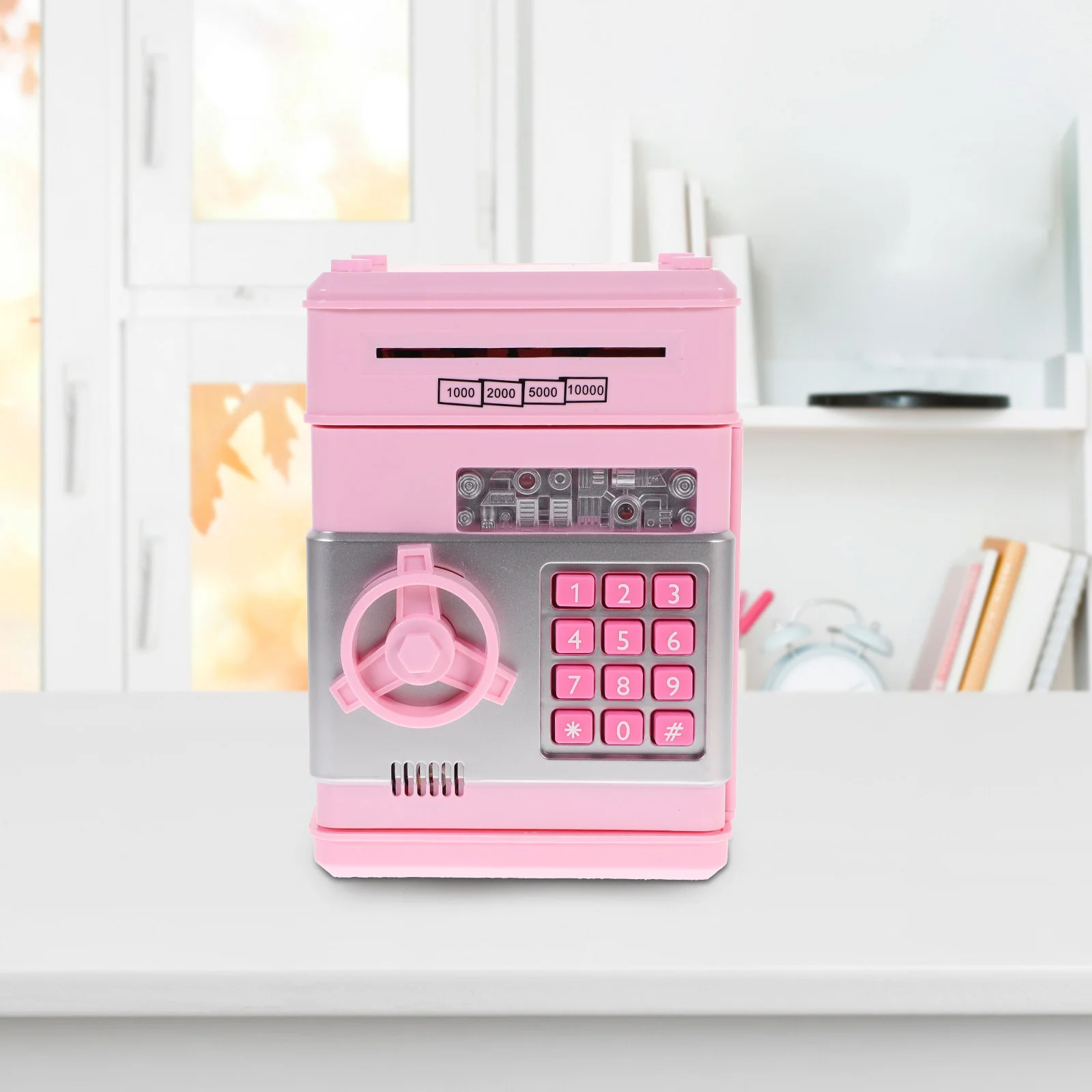 Mini boîte d'économie d'argent vocale intelligente pour enfants, Code de mot de passe rose, banque de pièces de monnaie, dépôt sécurisé pour enfants, automatique