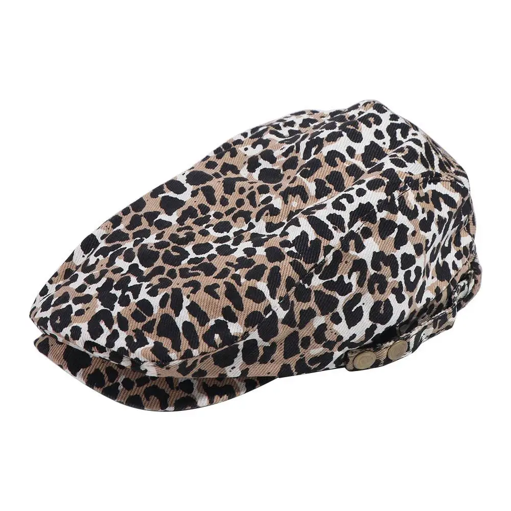 

Fashion Korean Style Leopard Print Beret Flat Classic Leopard Painter Hat Y2k Spicy Girls Newsboy Cap Streetwear