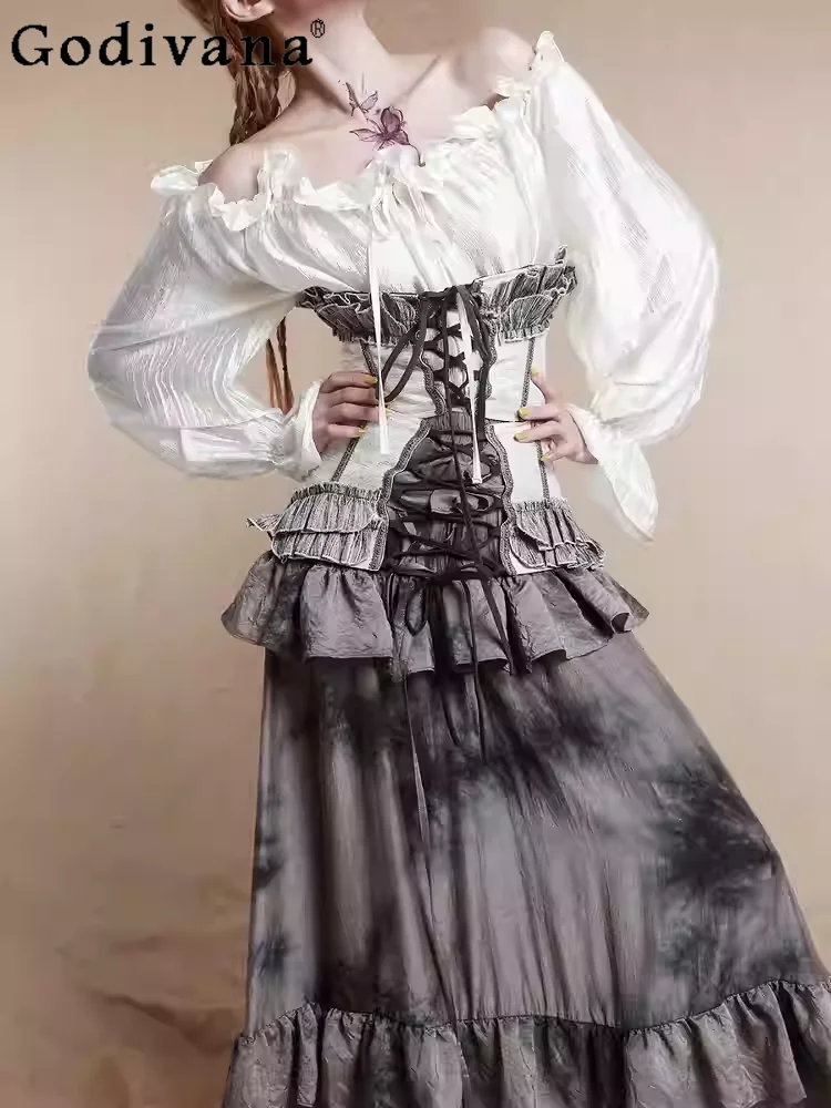 

Новые модные ретро-пояса с эффектом рыбьей кости, универсальные, с широким краем, на шнуровке, персикового цвета, для женщин