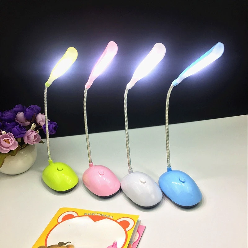 LED Desk Light Table Lamp Reading Book Light 3xAAA Battery Desk Lamp Mini White Warm Eye Protection Student