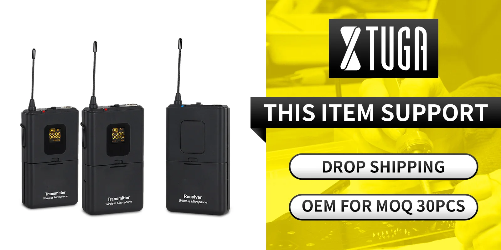 Zehn Artikel TLF Xtuga CM4 Großhandel Professionelles Mobiltelefon-Interviewmikrofon Duales kabelloses Lavalier-Mikrofon