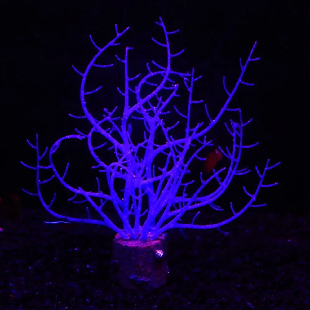 Soft Artificial Glowing Coral Silicone Simulation Aquarium Coral Plants Colorful Luminous Underwater Coral Ornament Aquarium