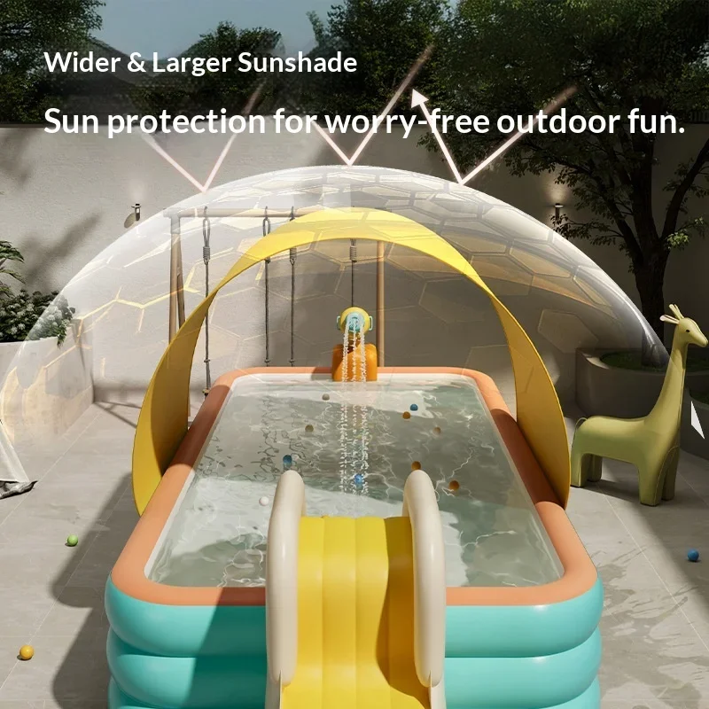 Summer Inflatable Swimming Pool Thickened Sunshade Above Ground Swimming Pool Children Household Use Foldable Swimming Pool
