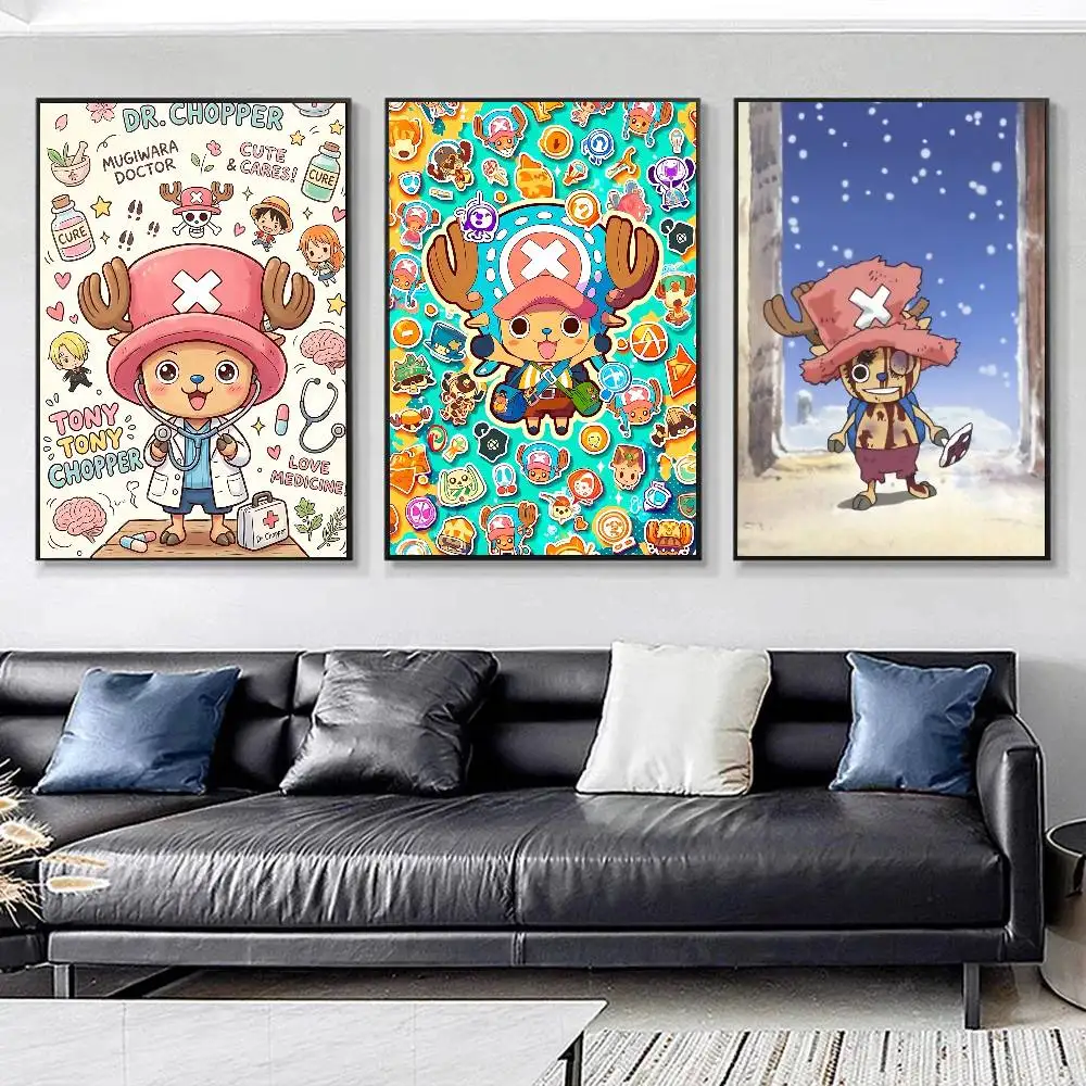 Anime One Piece Chopper Posters HD Print Vintage Wall Art Decor for Home Study Room