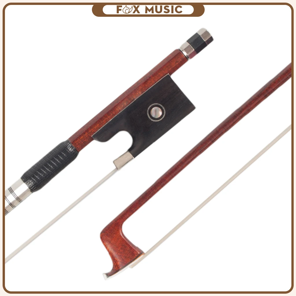 Смычок для скрипки из углеродного волокна с быстрым откликом 4/4 — пернамбуковый сердечник, черная лягушка, парижский глаз, серебряная проволока, завернутая Смычок для скрипки из углеродного волокна с быстрым откликом 4/4 — пернамбуковый сердечник, черная лягушка, парижский глаз, серебряная проволока, завернутая