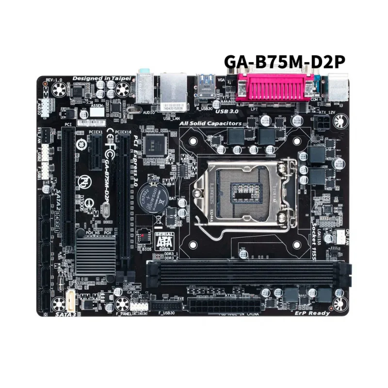 

Used for Gigabyte GA-B75M-D2P LGA1155 Intel B75 MicroATX Motherboard with Integrated Graphics LPT COM PCI VGA