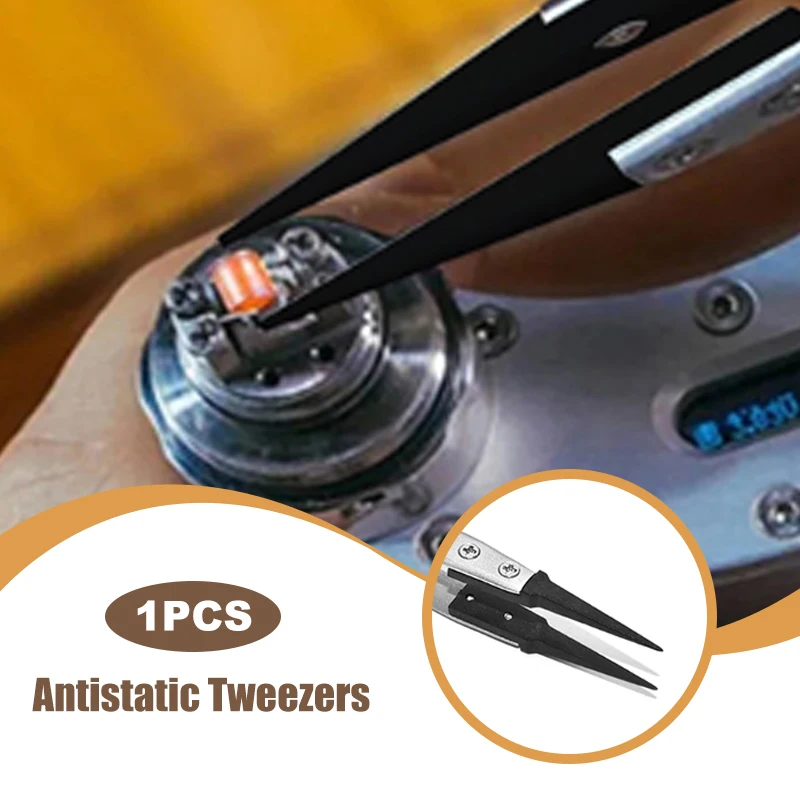 

Anti-Static ESD Tweezers Replaceable Tweezers Tips Stainless Steel Body Carbon Fiber Conductive Plastic Tweezers DIY Hand Tools