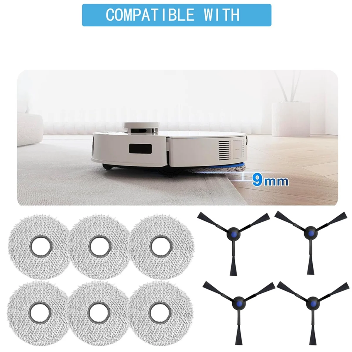 ملحقات الفرشاة الجانبية لجزء استبدال المكنسة الكهربائية الروبوتية T30 Pro Omni / T30 Omni