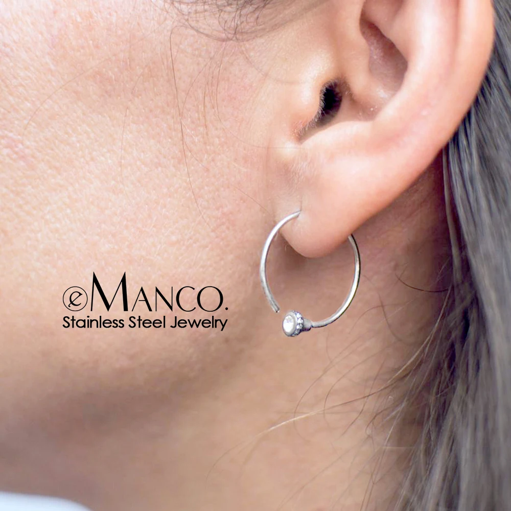 e-Manco Korean Style Stud Earrings for Women Stainless Steel Earring Summer Simple  Fashion Jewelry  Gifts