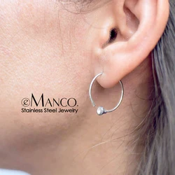 e-Manco Korean Style Stud Earrings for Women Stainless Steel Earring Summer Simple Fashion Jewelry Gifts