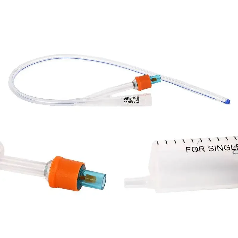 Silicone Catheter Disposable Sterile Double Chamber Drainage Tube for Male and Female Elderly Household Bladder Irrigation Tube